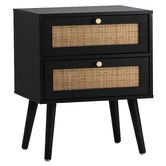 Living Fusion Black Asher Bedside Table
