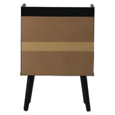Living Fusion Black Reo Bedside Table