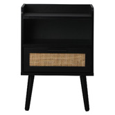 Living Fusion Black Reo Bedside Table