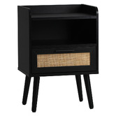 Living Fusion Black Reo Bedside Table