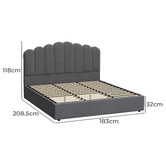 Living Fusion Grey Ellora Velvet Gas Lift Bed Frame