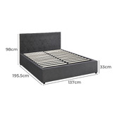 Living Fusion Kenzo Velvet Gas Lift Storage Bed Frame
