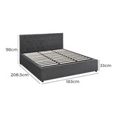 Living Fusion Kenzo Velvet Gas Lift Storage Bed Frame