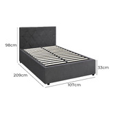 Living Fusion Kenzo Velvet Gas Lift Storage Bed Frame
