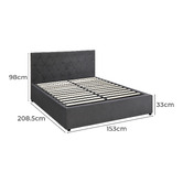 Living Fusion Kenzo Velvet Gas Lift Storage Bed Frame