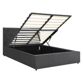 Living Fusion Kenzo Velvet Gas Lift Storage Bed Frame