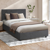Living Fusion Kenzo Velvet Gas Lift Storage Bed Frame
