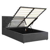 Living Fusion Kenzo Velvet Gas Lift Storage Bed Frame
