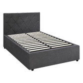 Living Fusion Kenzo Velvet Gas Lift Storage Bed Frame