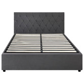 Living Fusion Kenzo Velvet Gas Lift Storage Bed Frame