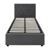 Living Fusion Kenzo Velvet Gas Lift Storage Bed Frame