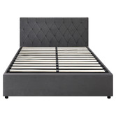 Living Fusion Kenzo Velvet Gas Lift Storage Bed Frame