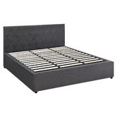 Living Fusion Kenzo Velvet Gas Lift Storage Bed Frame