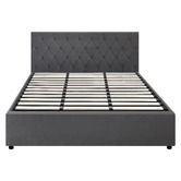 Living Fusion Kenzo Velvet Gas Lift Storage Bed Frame