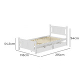 LivingFusion Clara Pine Wood Bed Frame with Storage | Temple & Webster