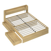 Living Fusion Natural Cassandra Bed with USB Port &amp; Drawers