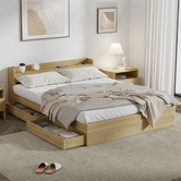 Living Fusion Natural Cassandra Bed with USB Port &amp; Drawers