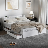 Living Fusion White Cassandra Bed with USB Port &amp; Drawers
