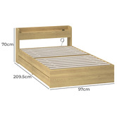 Living Fusion Natural Cassandra Bed with USB Port &amp; Drawers