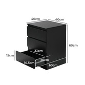 Living Fusion Carolla 3 Drawer Bedside Table