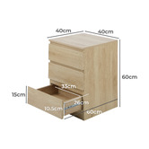 Living Fusion Carolla 3 Drawer Bedside Table