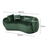 Living Fusion Millie 3 Seater Rounded Velvet Sofa