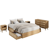 Living Fusion 4 Piece Holly Rattan Bedroom Furniture Set
