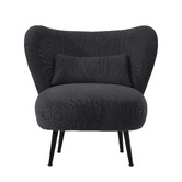 Living Fusion Aleyn Corduroy Velvet Wing Back Chair