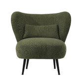 Living Fusion Aleyn Corduroy Velvet Wing Back Chair