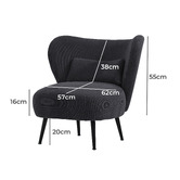 Living Fusion Aleyn Corduroy Velvet Wing Back Chair