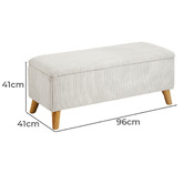 Living Fusion Ayaan Footed Storage Ottoman Bench