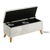 Living Fusion Ayaan Footed Storage Ottoman Bench