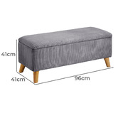 Living Fusion Ayaan Footed Storage Ottoman Bench