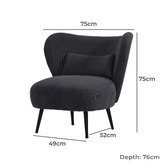Living Fusion Aleyn Corduroy Velvet Wing Back Chair