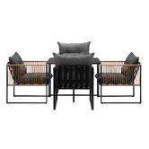 Living Fusion 4 Seater Square Hicks Outdoor Dining Table &amp; Chair Set