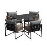 Living Fusion 4 Seater Square Hicks Outdoor Dining Table &amp; Chair Set
