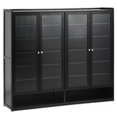 Living Fusion Black Josephine 4 Door Shoe Cabinet