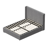 Living Fusion Meier Velvet Gas Lift Storage Bed Frame