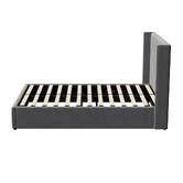Living Fusion Meier Velvet Gas Lift Storage Bed Frame
