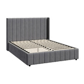 Living Fusion Meier Velvet Gas Lift Storage Bed Frame