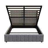 Living Fusion Meier Velvet Gas Lift Storage Bed Frame