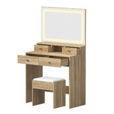 Living Fusion 2 Piece Livia LED Dressing Table &amp; Stool Set