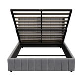 Living Fusion Meier Velvet Gas Lift Storage Bed Frame