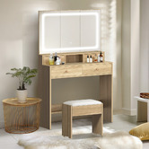 Living Fusion 2 Piece Livia LED Dressing Table &amp; Stool Set