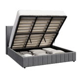 Living Fusion Meier Velvet Gas Lift Storage Bed Frame