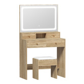 Living Fusion 2 Piece Livia LED Dressing Table &amp; Stool Set