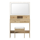 Living Fusion 2 Piece Livia LED Dressing Table &amp; Stool Set