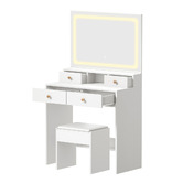 Living Fusion 2 Piece Livia LED Dressing Table &amp; Stool Set