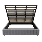 Living Fusion Meier Velvet Gas Lift Storage Bed Frame
