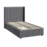 Living Fusion Meier Velvet Gas Lift Storage Bed Frame
